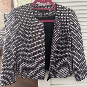 J. Crew Blue and Gold Cropped Blazer